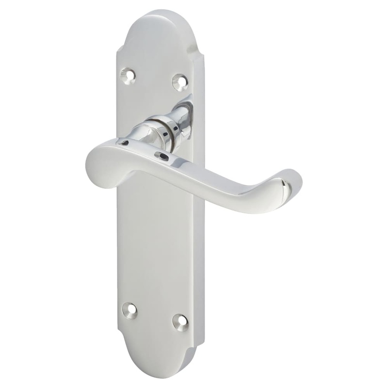Touchpoint Victorian Summer Latch Door Handle – 168 x 40mm – Polished Chrome