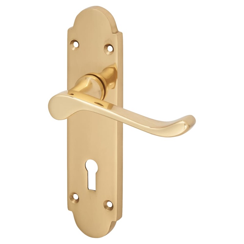 Touchpoint Victorian Summer Lock Door Handle – Keyhole – 168 x 40mm – Polished Brass