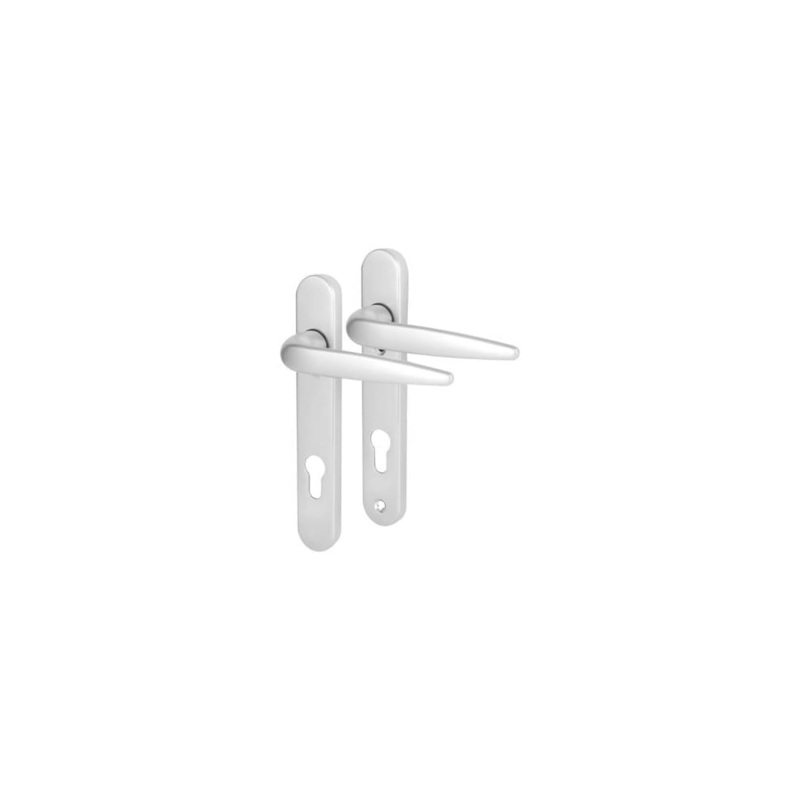 Trojan Sparta uPVC Multipoint Door Handle – Short Plate – 92mm c/c – White