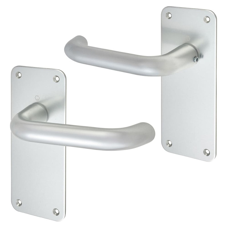 Altro 20mm Return to Door Latch Door Handle – 160 x 64mm – Satin Aluminium