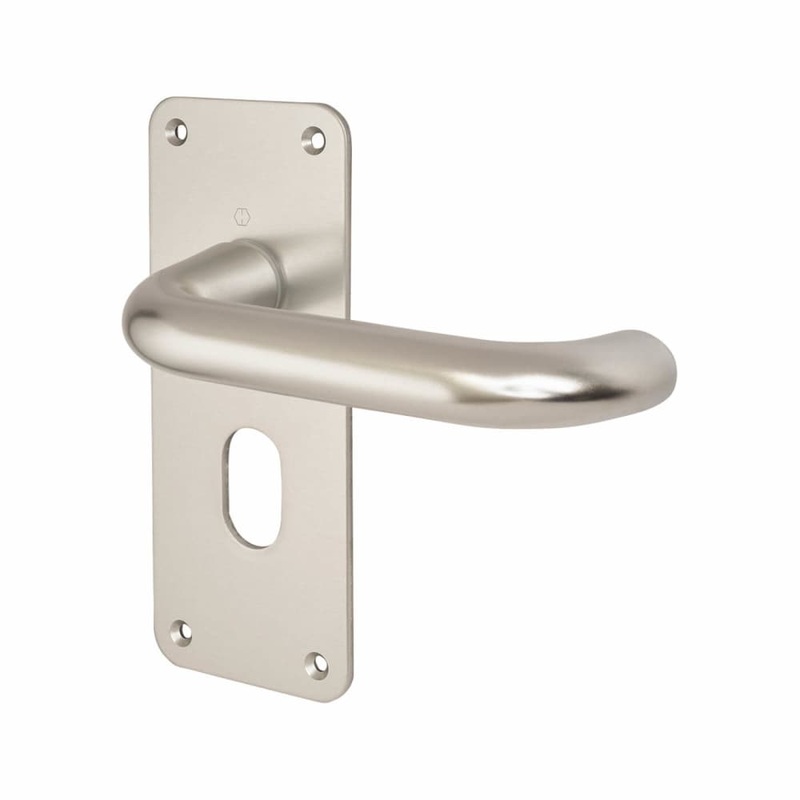 Altro 20mm Return to Door Lock Door Handle – Vertical Plate – Oval – 160 x 64mm – Aluminium