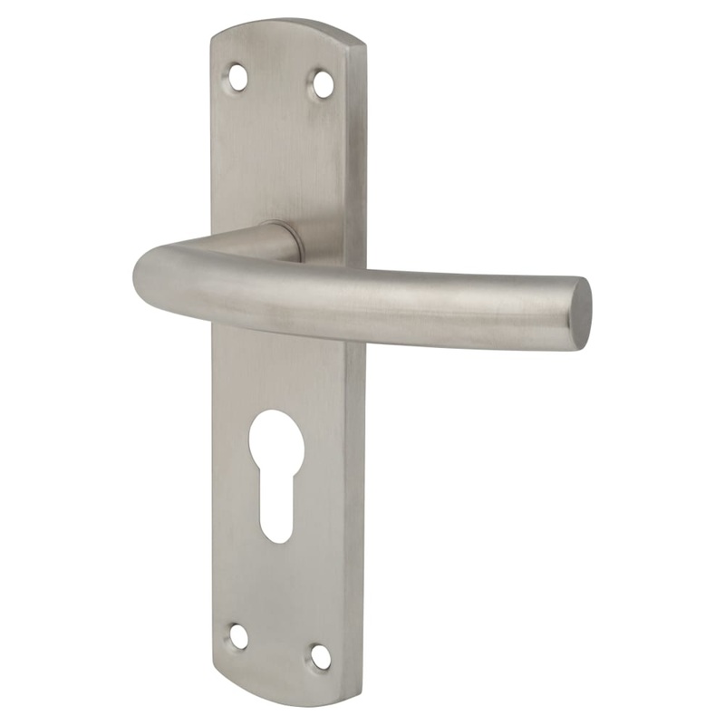 Altro Arched Lock Door Handle – Euro – Satin Stainless Steel