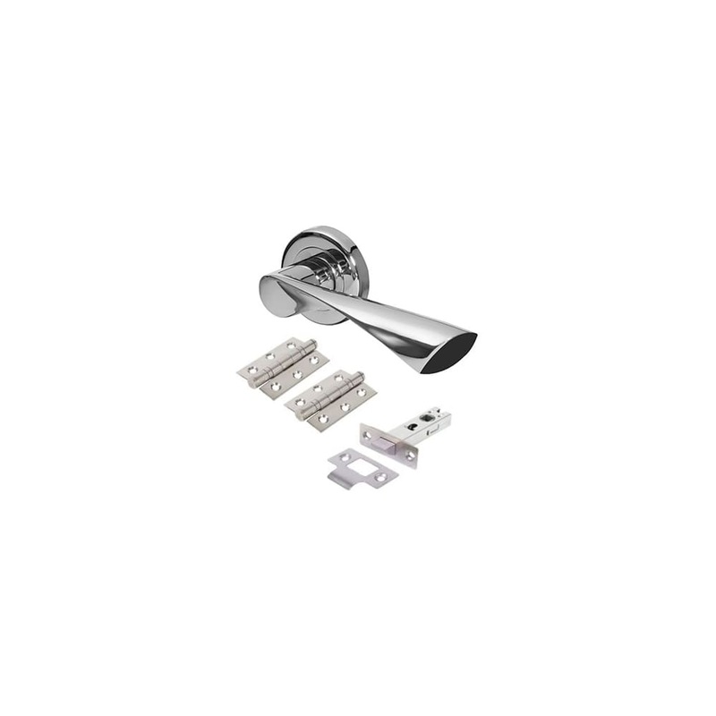 Altro Knightsbridge Latch Door Handle on Rose Kit – Polished Chrome