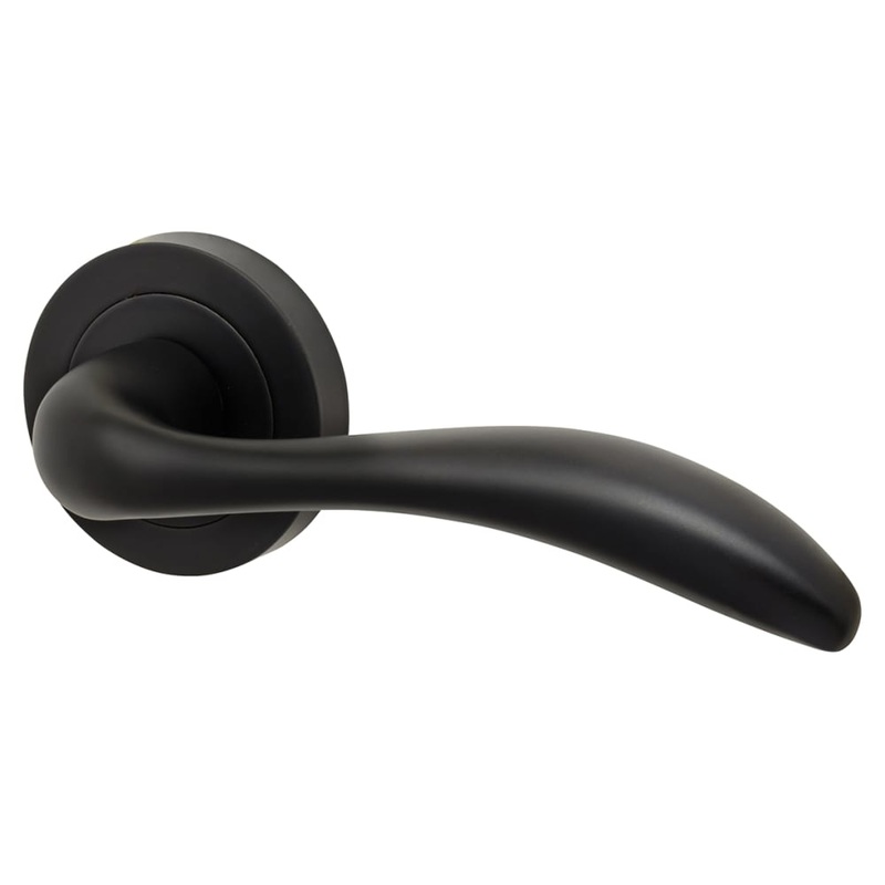 Altro Sussex Door Handle on Rose – Matt Black