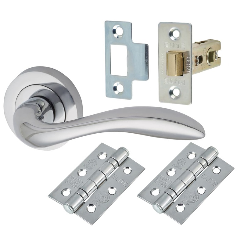 Altro Sussex Latch Door Handle on Rose Kit – Polished Chrome