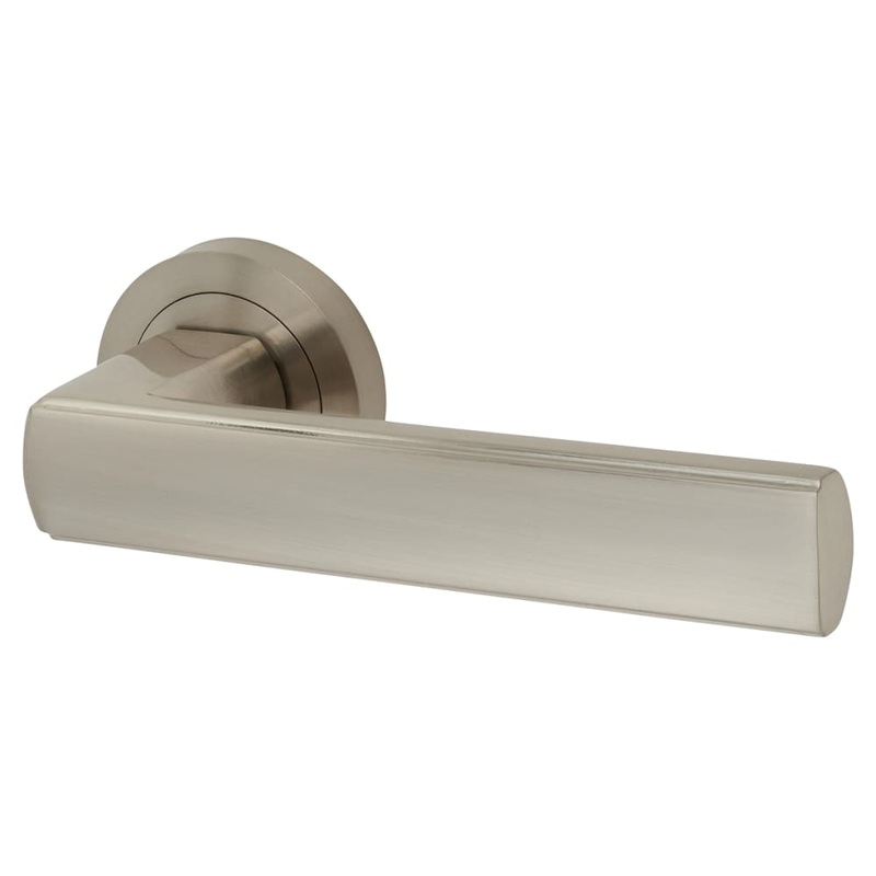 Altro Zara Door Handle on Rose – Satin Nickel