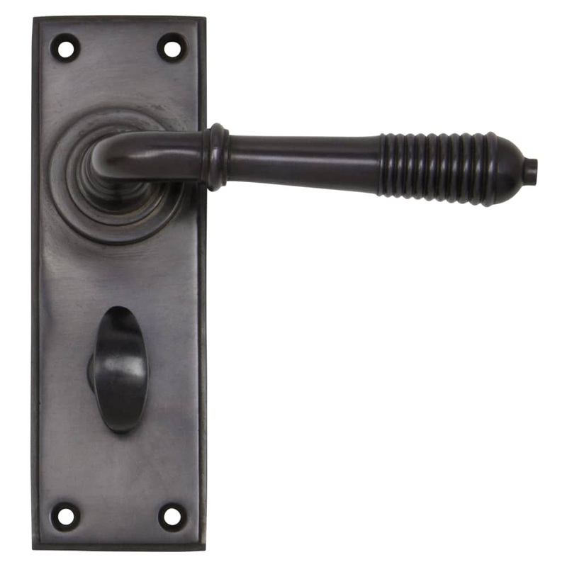 From The Anvil Reeded Bathroom Door Handle – 152 x 50mm – Aged Bronze