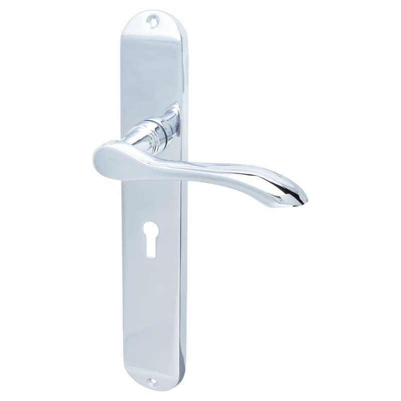 Hampstead Altea Lock Door Handle – Keyhole – 240 x 41mm – Polished Chrome
