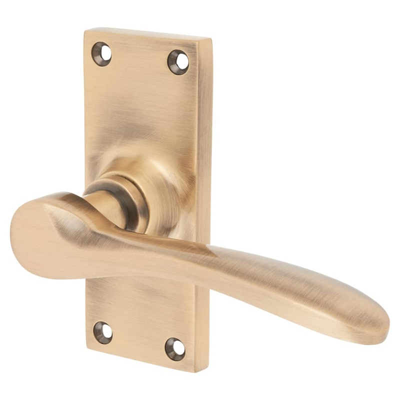 Hampstead Buckingham Latch Door Handle – Short Plate – 100 x 41mm – Antique Brass