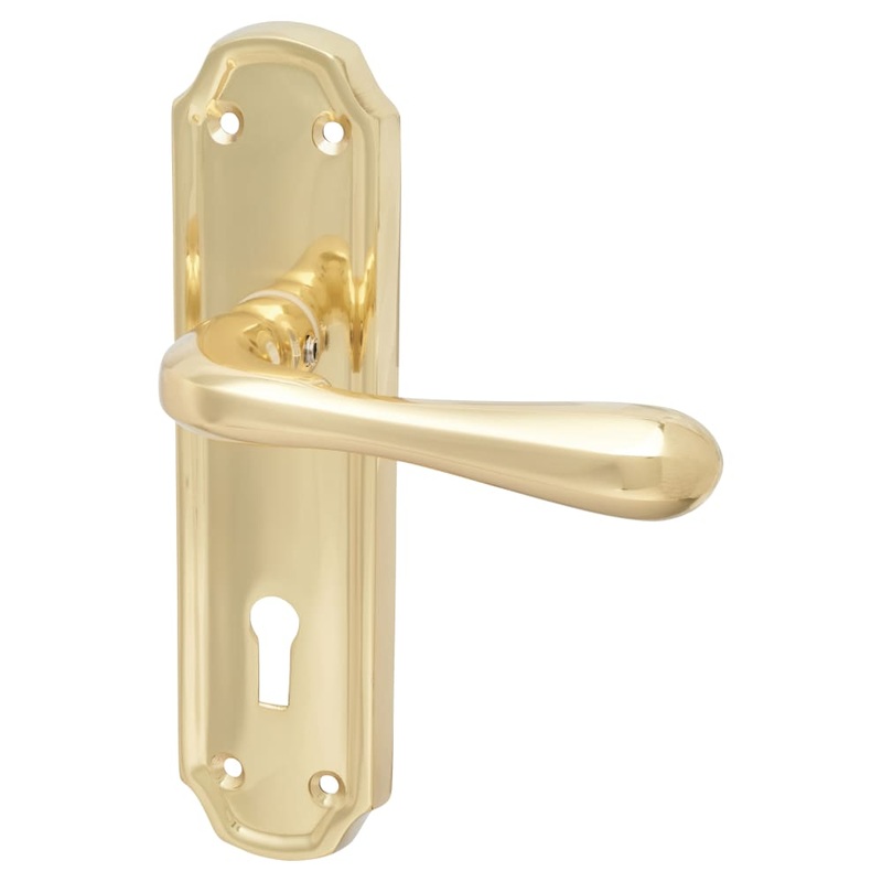 Hampstead Genoa Lock Door Handle – Keyhole – 168 x 45mm – Polished Brass