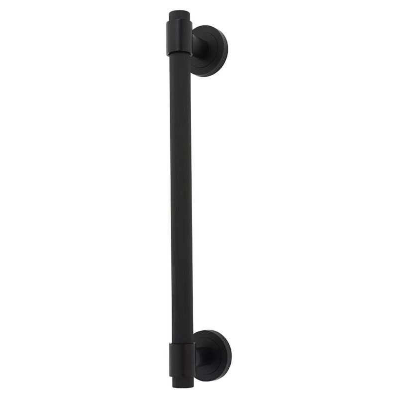Hampstead Lines T-Bar Door Pull Handle on Rose – Screw Fix – 300mm Centres – Matt Black