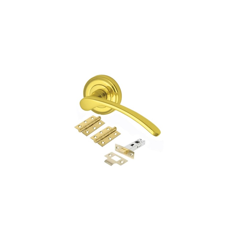 Heritage Brass by M Marcus Sophia Latch Door Handle on Rose Kit – Polished Brass
