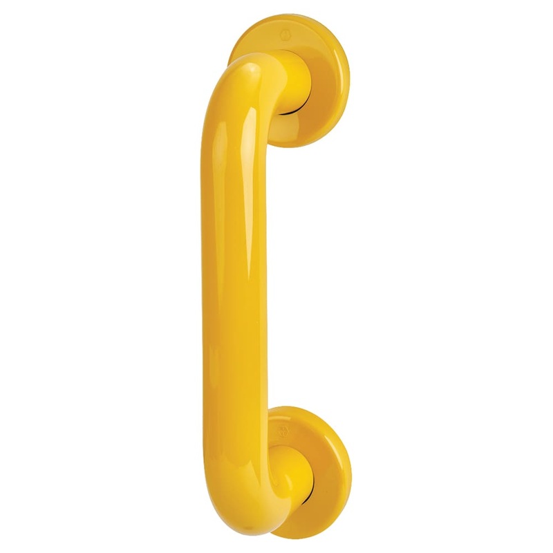 Hoppe AR602/220 Nylon D-Bar Door Pull Handle on Rose – Screw Fix – 220mm c/c – Golden Yellow