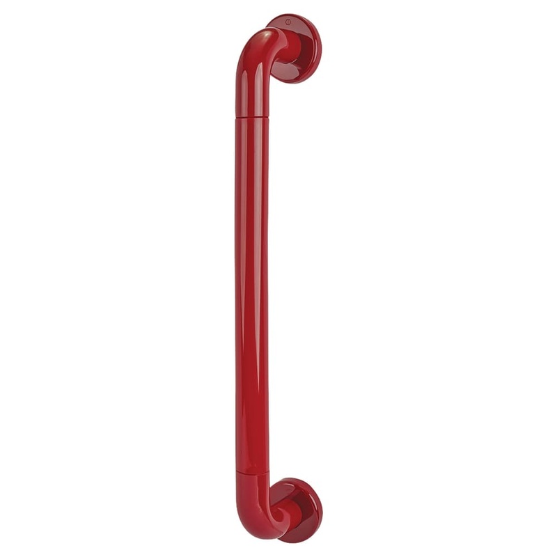 Hoppe AR602/600 Nylon D-Bar Door Pull Handle on Rose – Screw Fix – 600mm c/c – Rouge Red