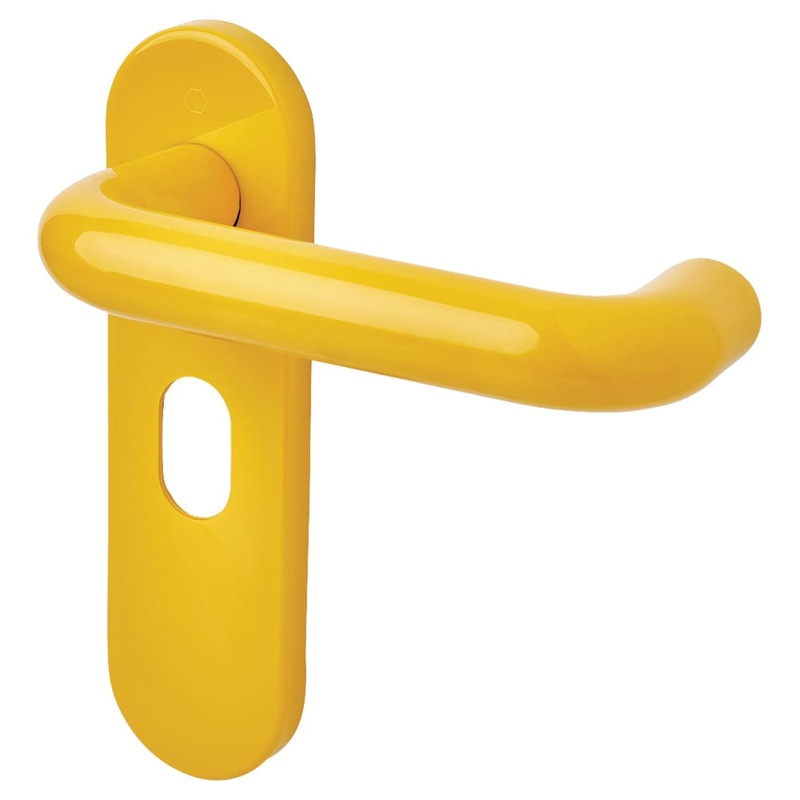 Hoppe Paris AR600/24 Nylon Steel Core Safety Door Handle – Oval – 48.5mm c/c – Golden Yellow