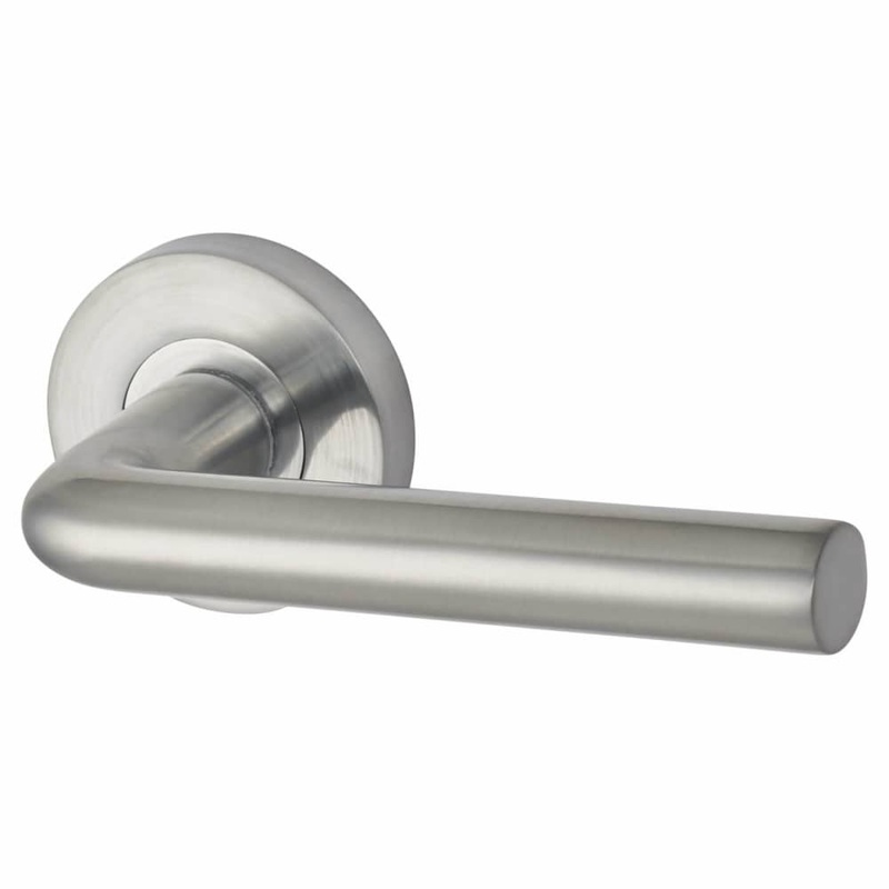 Jigtech Riva Door Handle on Rose – Satin Chrome