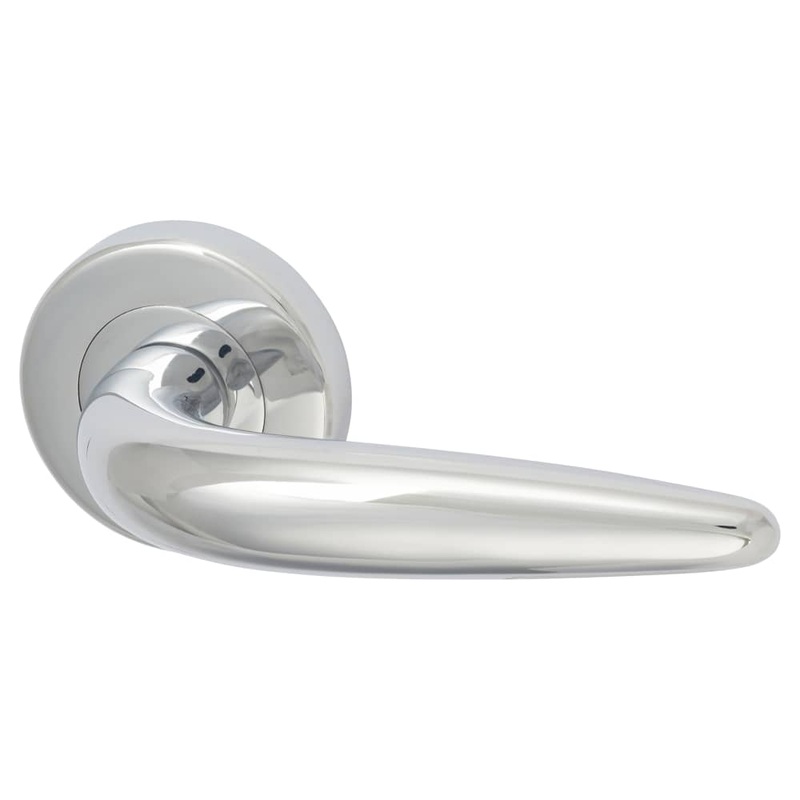 M Marcus Goccia Door Handle on Rose – Polished Chrome