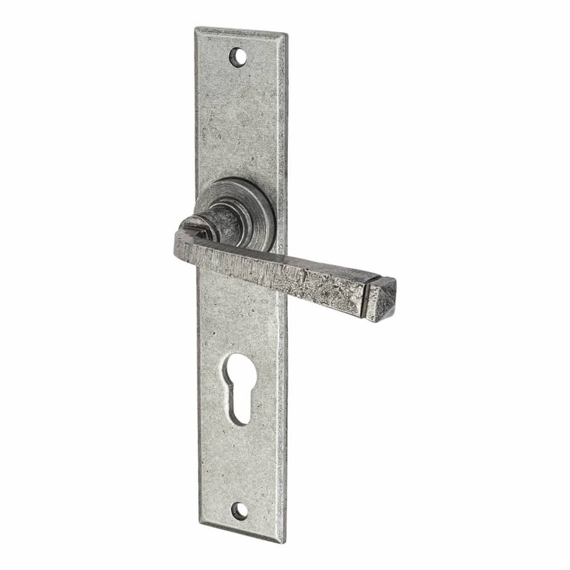 Olde Forge Avon Multipoint Lock Door Handle – Euro – 72mm c/c – Pewter