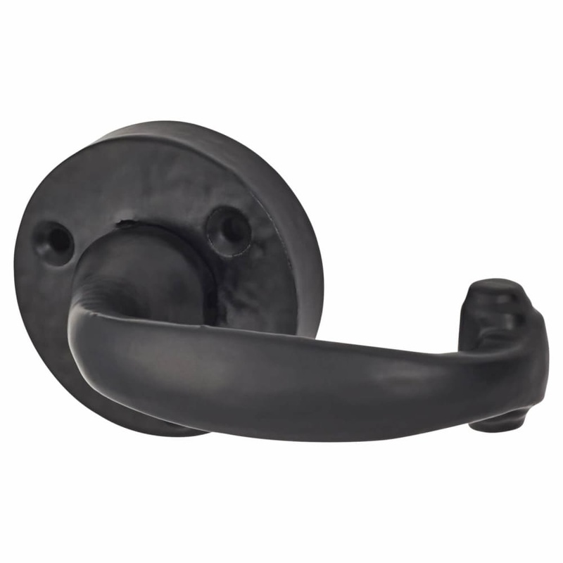 Olde Forge Windsor Door Handle on Rose – Antique Black Iron