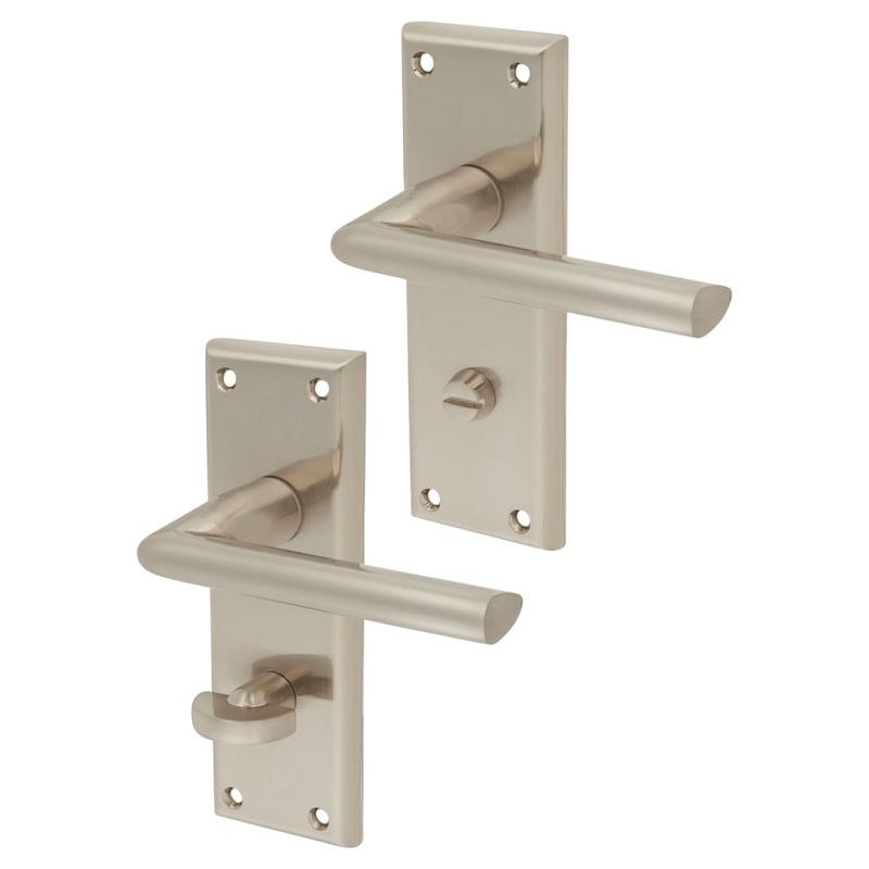 Serozzetta by Carlisle Brass Dieci Bathroom Door Handle – 150 x 50mm – Satin Nickel