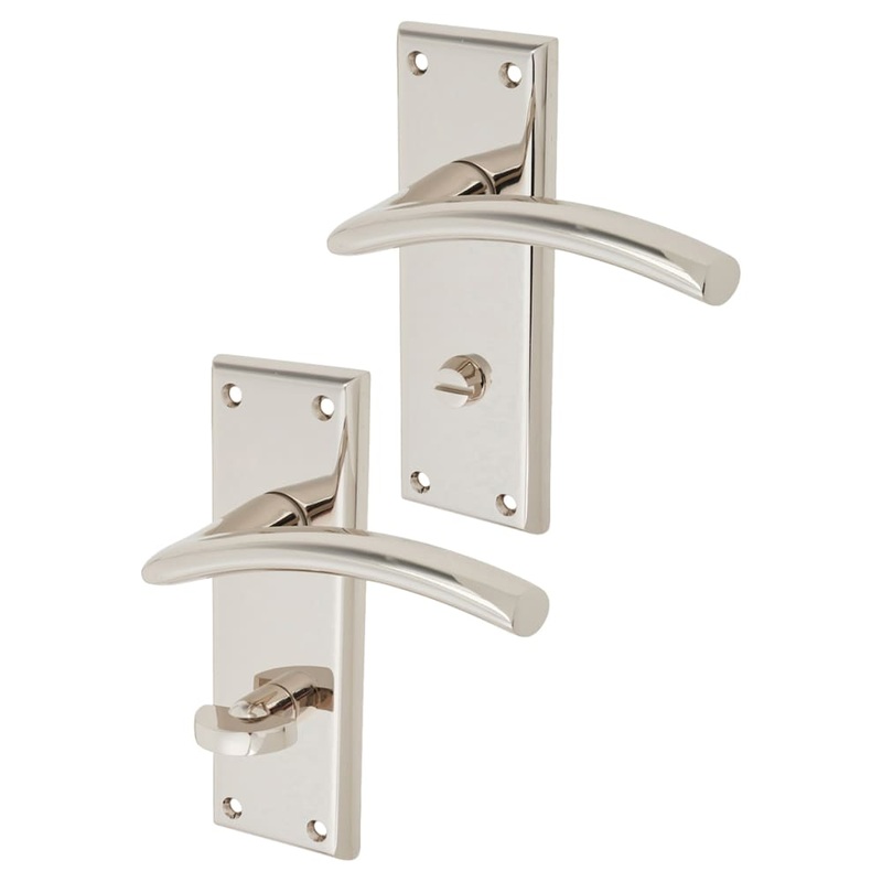 Serozzetta by Carlisle Brass Trenta Bathroom Door Handle – 150 x 50mm – Polished Nickel