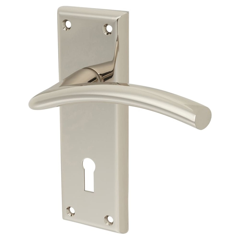 Serozzetta by Carlisle Brass Trenta Lock Door Handle – Keyhole – 150 x 50mm – Polished Nickel
