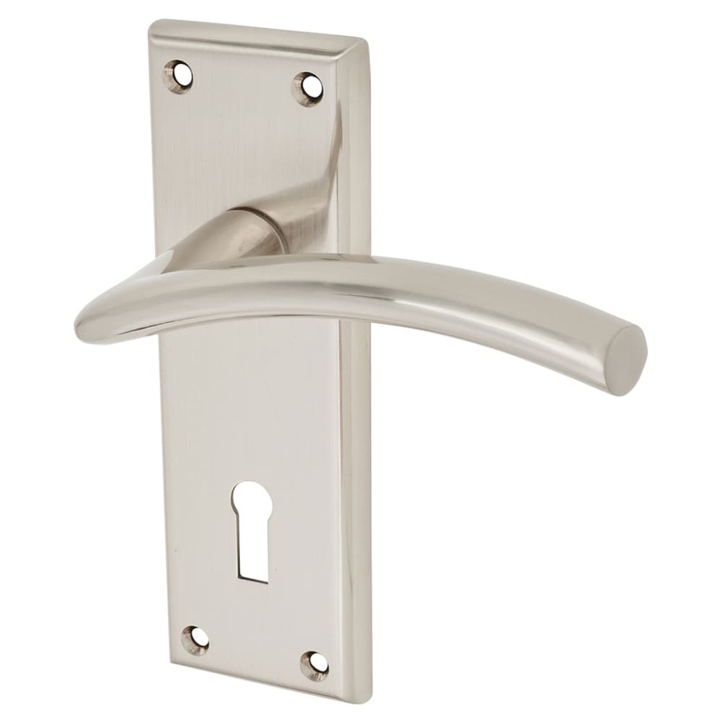 Serozzetta by Carlisle Brass Trenta Lock Door Handle – Keyhole – 150 x 50mm – Satin Nickel