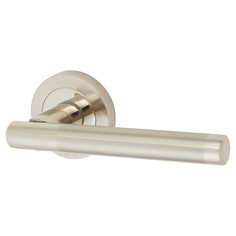 Touchpoint Ella Door Handle on Rose – Polished/Satin Nickel