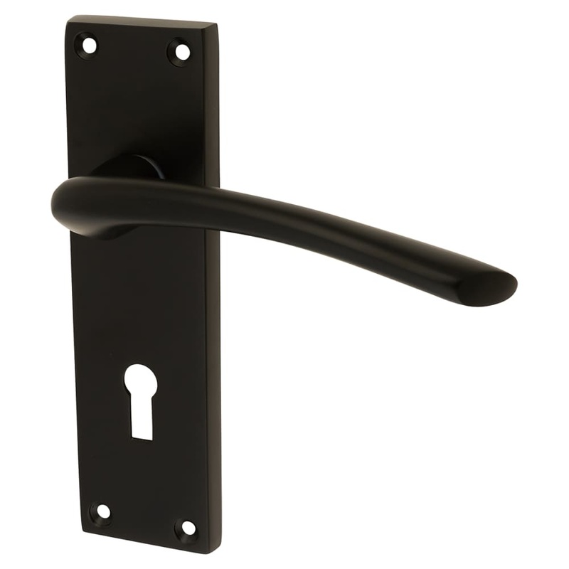 Touchpoint Rimini Lock Door Handle – 151 x 42mm – Keyhole – Matt Black