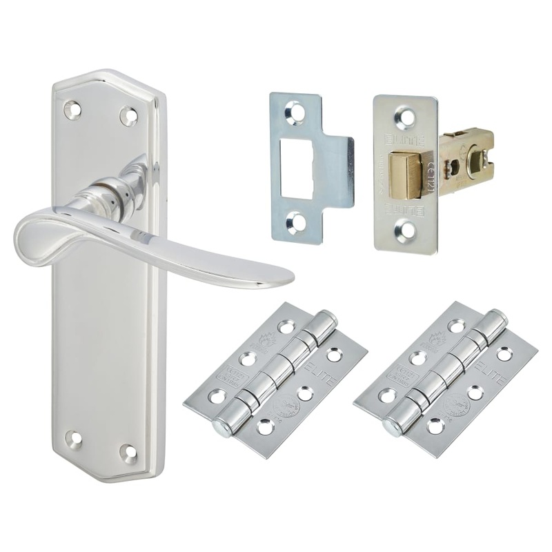 Touchpoint Rome Latch Door Handle Kit – Polished Chrome