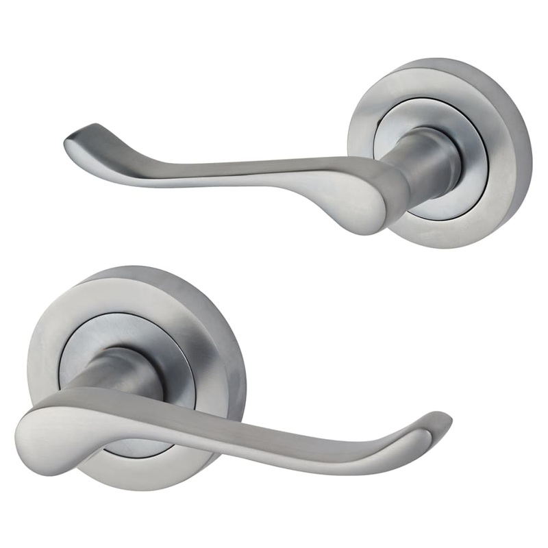 Touchpoint Scroll Door Handle on Rose – Satin Chrome