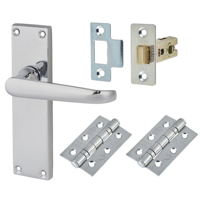 Touchpoint Victorian Latch Door Handle Kit – Polished Chrome