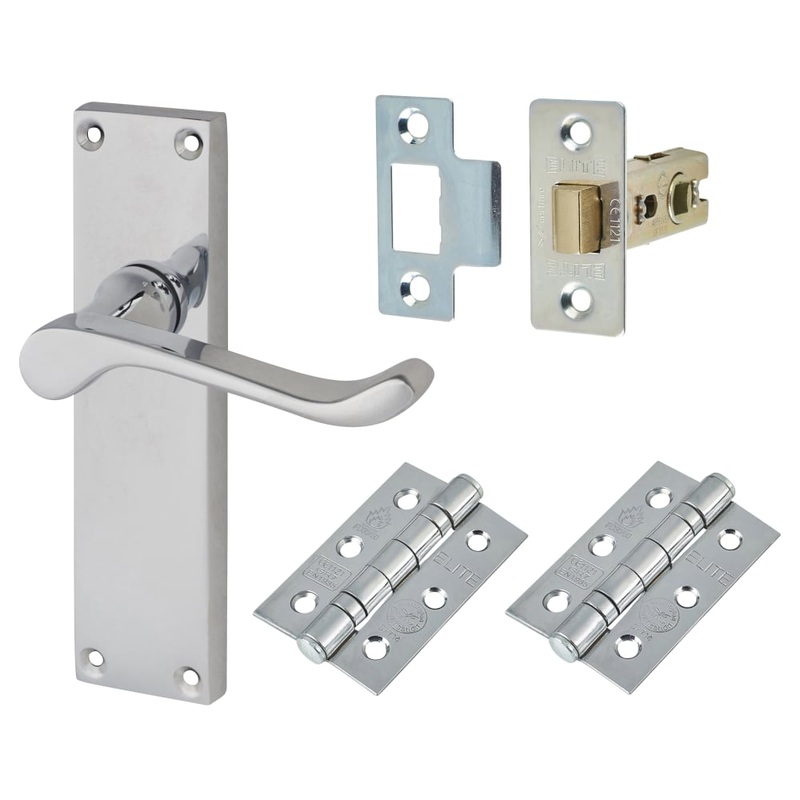 Touchpoint Victorian Scroll Latch Door Handle Kit – Polished Chrome