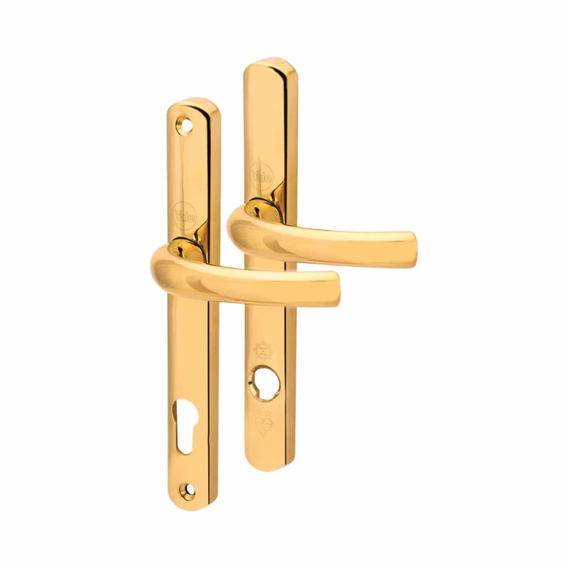 Yale uPVC TS007 2 Star Platinum Security Lock Door Handle – 92mm c/c – PVD Gold