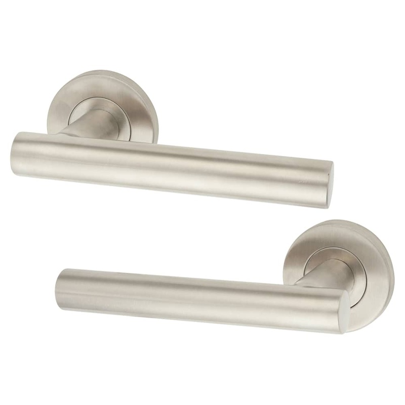 Altro 19mm Straight T-Bar Door Handle on Rose – Satin Stainless Steel