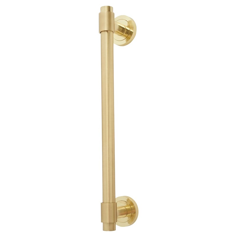 Altro T-Bar Door Pull Handle on Rose – Screw Fix – 300mm Centres – Satin Brass