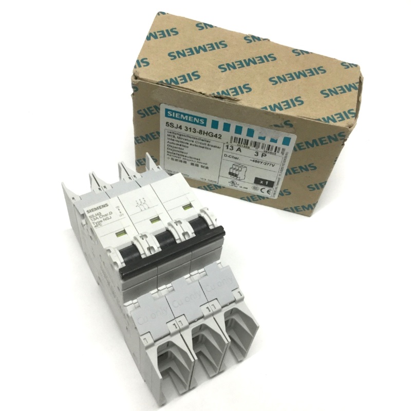 New  Open box Siemens 5SJ4 313-8HG42 D-Curve NSJ Miniature Circuit Breaker 3-Pole 13A 400VAC