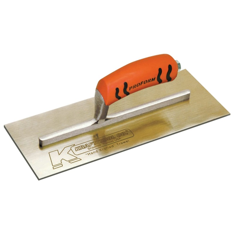 Kraft Tool PL460PF 13″ x 5″ Golden Stainless Steel Finish Trowel with ProForm Handle