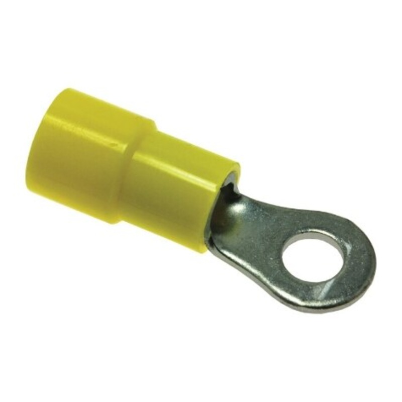 Rheem #8 Stud Yellow Vinyl Insulated Ring Terminal – 12-10 AWG (Blister Pack of 14) PD455620