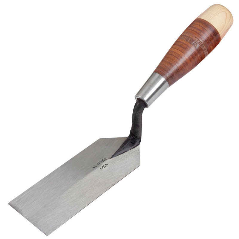 W. Rose RO58-6L 6″ x 2″ Margin Trowel with Leather Handle
