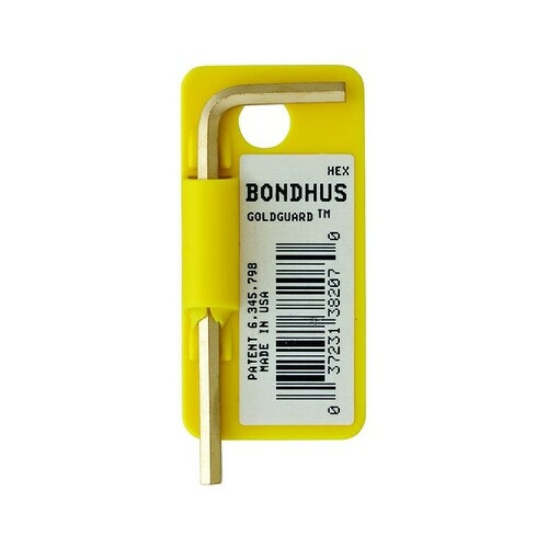 Bondhus 38254 2.5 x 54mm Short Arm Hex Tip Key L-Wrench with GoldGuard Finish, 10 Pack, Tagged and Barcoded