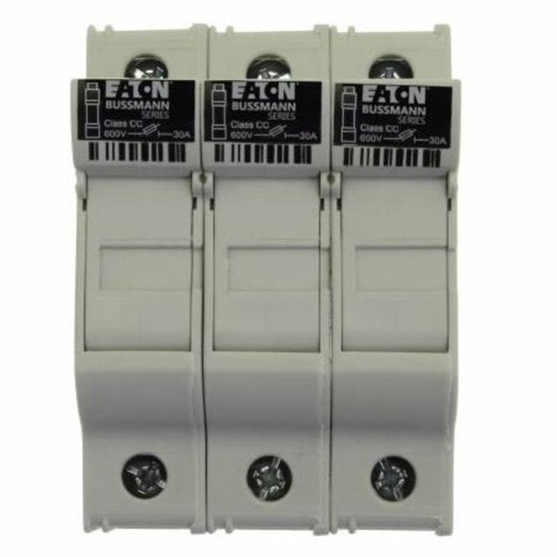 Fuse Holder, Modular, Class CC, 3-Pole, No Indication, 30A, 600V By Eaton/Bussmann Series CHCC3DU