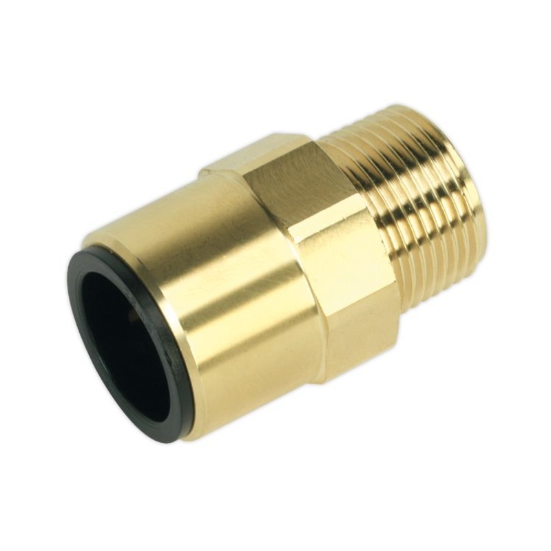 Sealey Straight Adaptor 22mm x 3/4″BSPT Brass (John Guest Speedfit – MM012206N)