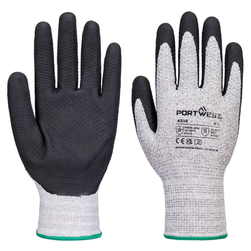 Portwest Grip 13 Nitrile Diamond Knit Glove Grey/Black A312 – Pack of 12 Pairs