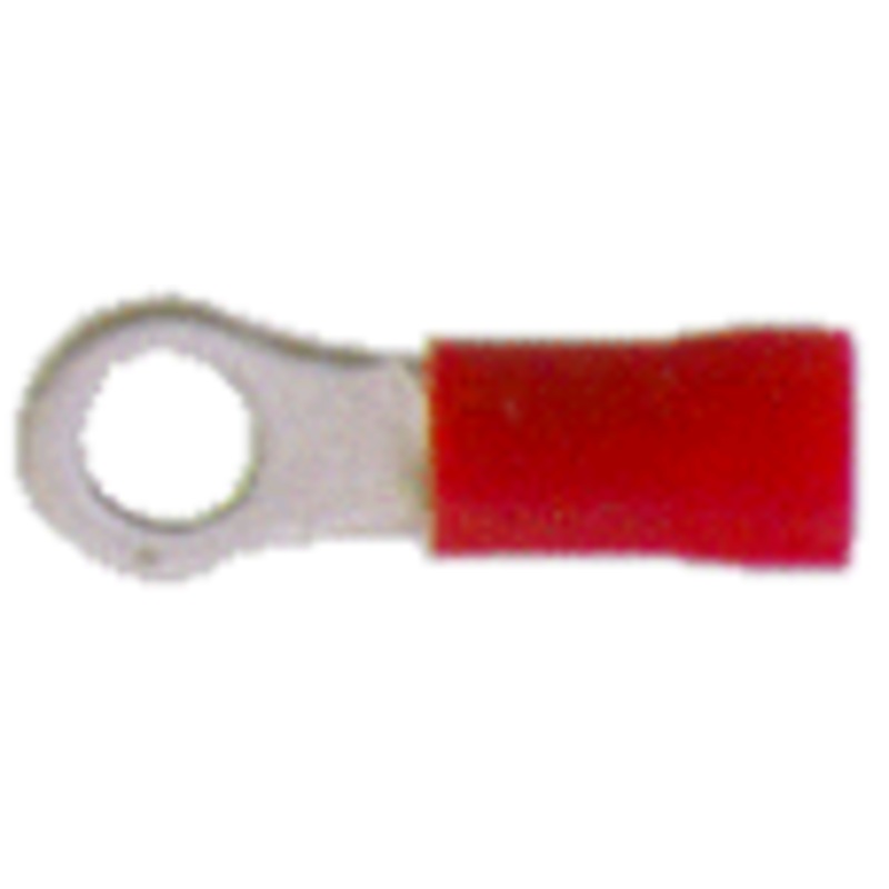 22-18 AWG Red Ring Terminals – Vinyl Insulated – #8 Stud – 100 or 200 Pack