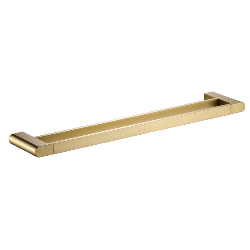Coral Double Towel Rail 600mm – Brushed Gold