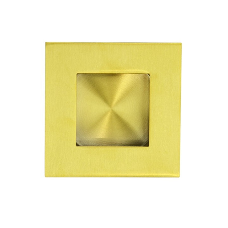 90mm Square Flush Pull – Brushed Gold