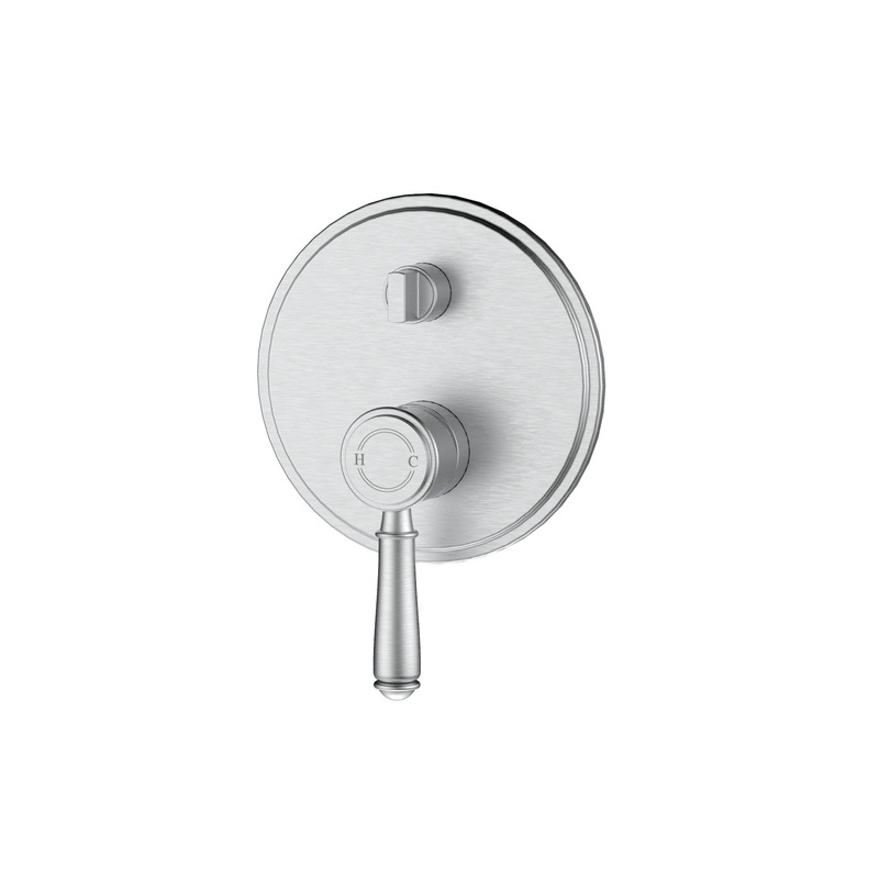 Birmingham II Classical Shower & Bath Mixer Diverter  – Brushed Nickel