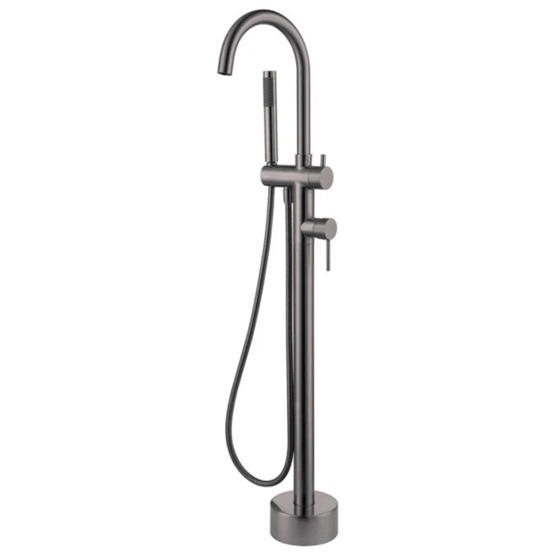 Coral Free Standing Floor Mixer Bath Spout & Hand Held Shower Combo – Gunmetal Grey