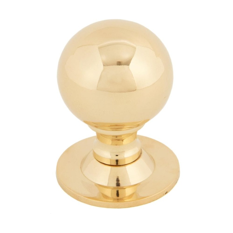 From The Anvil – Polished Brass Ball Cabinet Knob 39mm